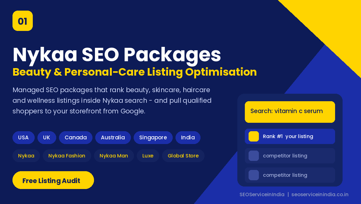 Nykaa SEO packages for beauty and personal care brands ranking listings in Nykaa search