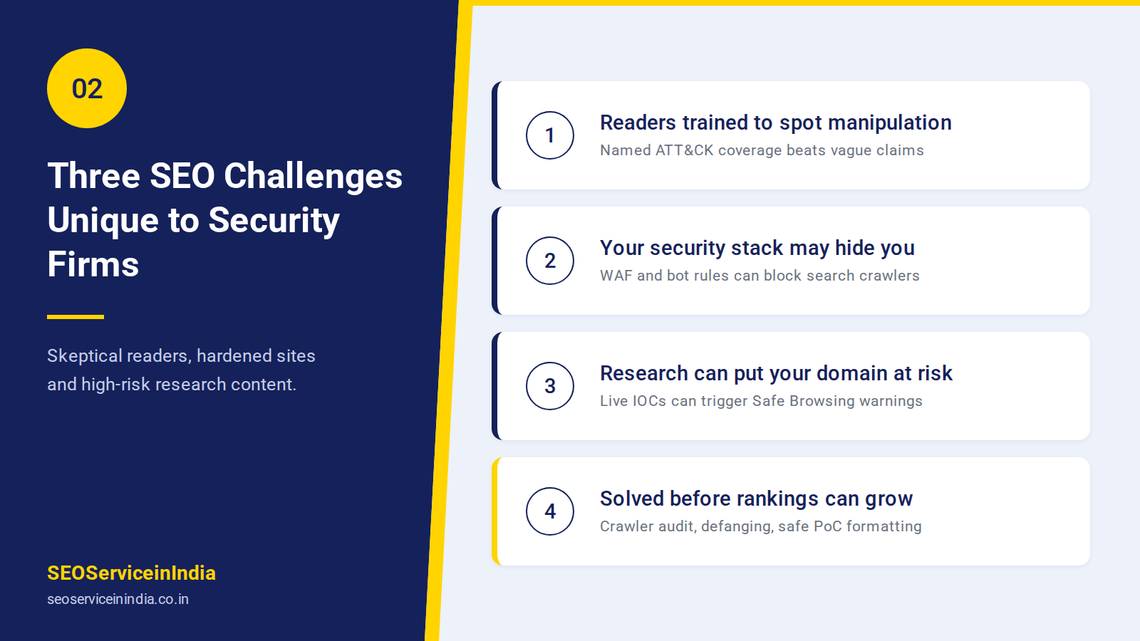 Cybersecurity SEO services addressing crawler blocking and Safe Browsing risk