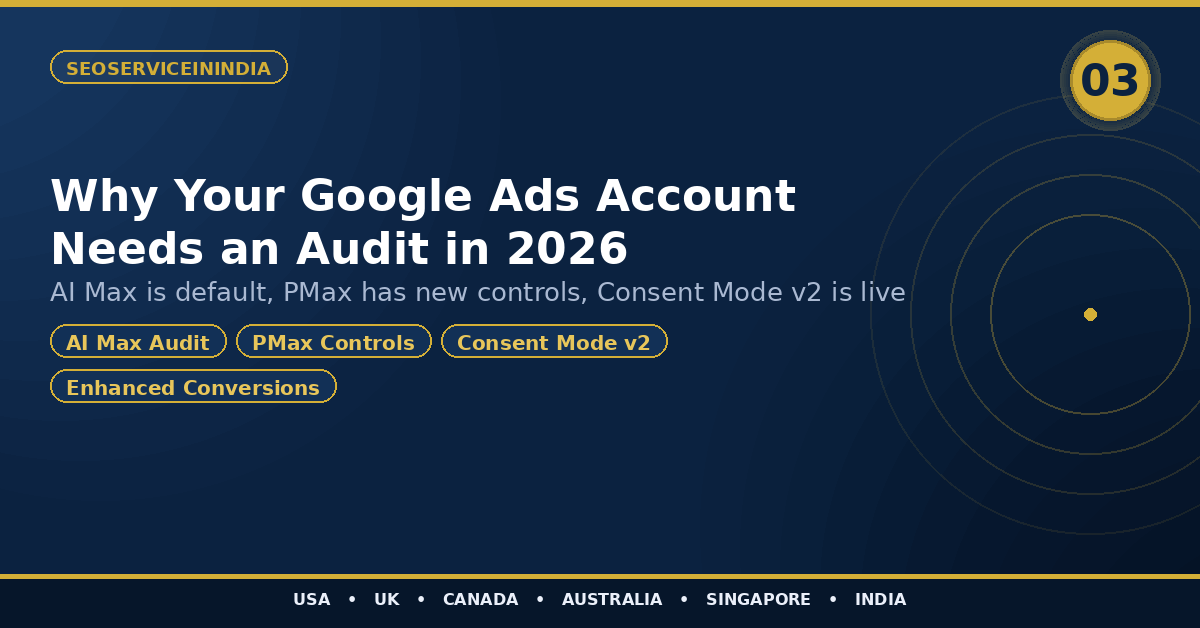 2026 Google Ads Audit Focus Areas — AI Max, Performance Max, Consent Mode v2