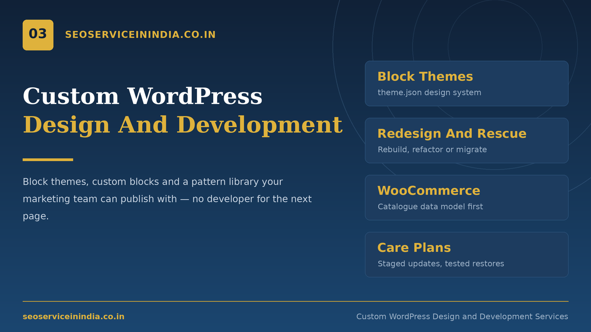 Custom WordPress design and block theme development services for business websites