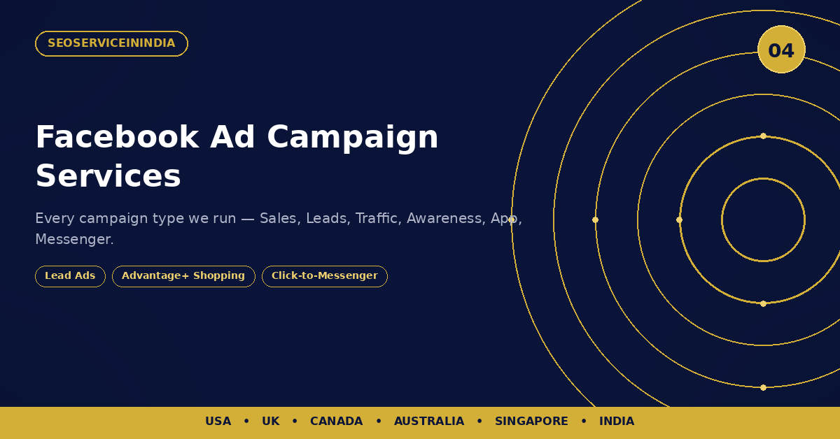 Facebook Ad Campaign Services — every campaign type we run on Facebook