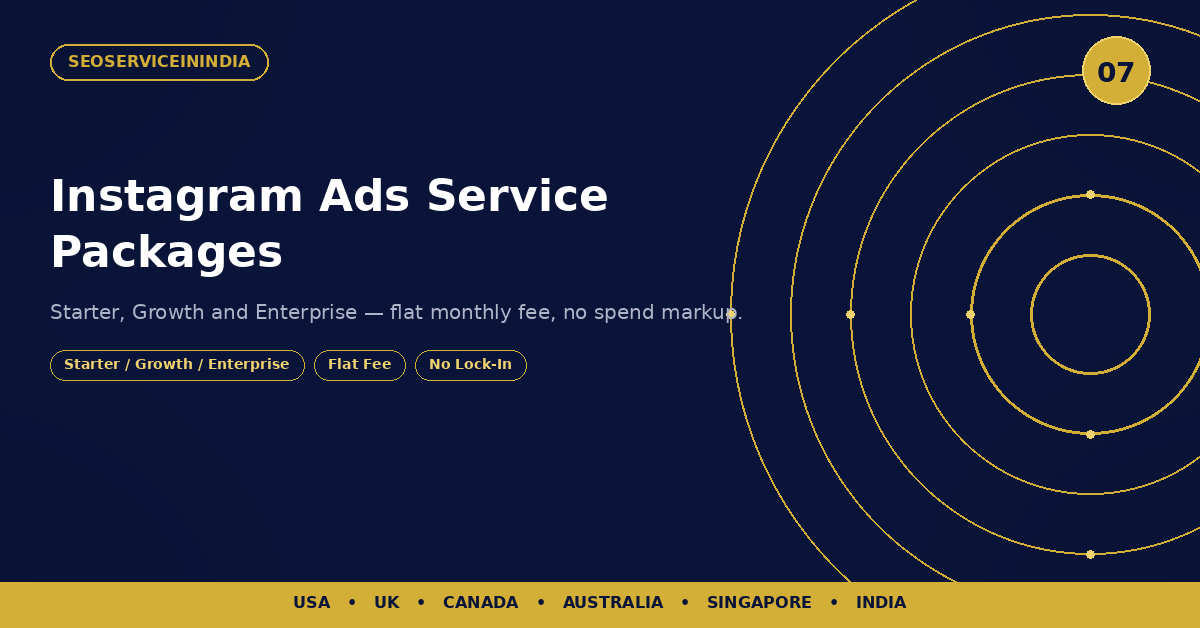 Instagram Ads Service Packages — Starter, Growth, Enterprise flat monthly fee