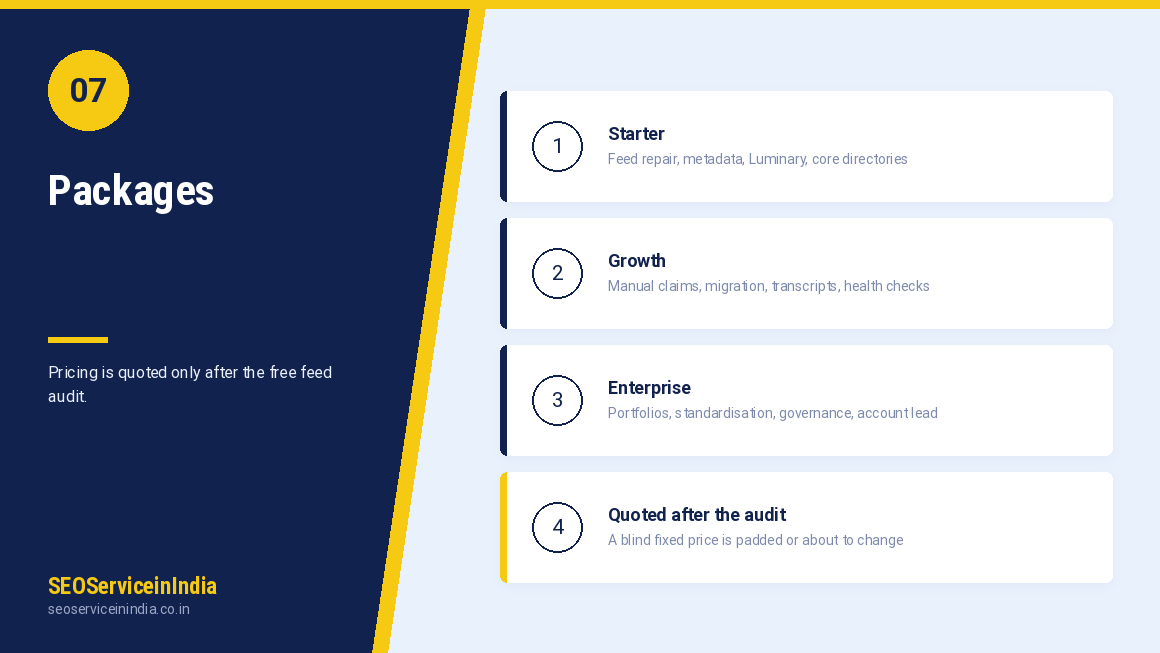 Luminary submission packages