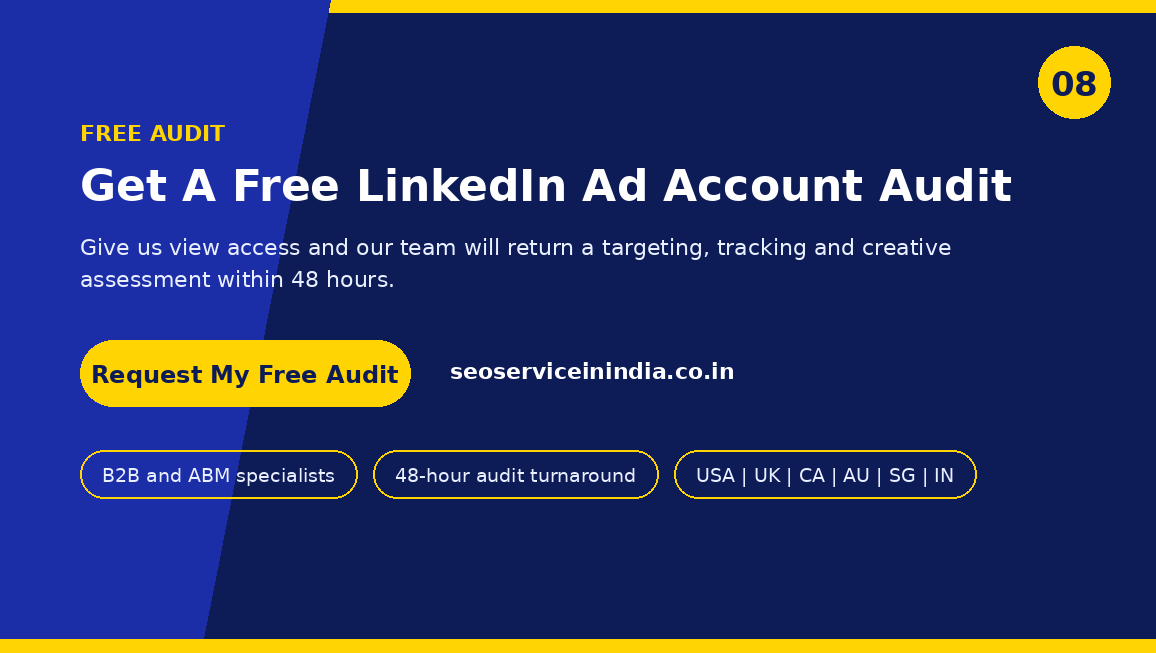 Free LinkedIn ad account audit call to action for B2B advertisers