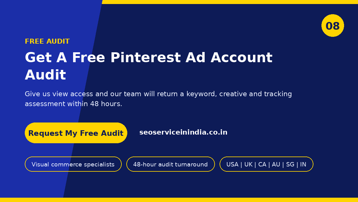 Free Pinterest ad account audit call to action for brands and retailers
