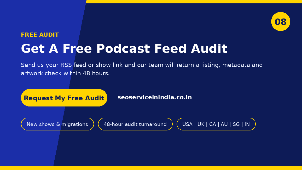 Free podcast feed audit and Headliner submission consultation from SEOServiceinIndia