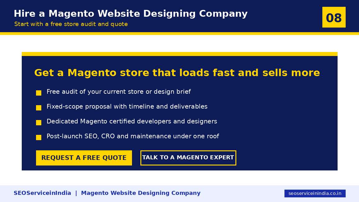 Hire a Magento website designing company for a free store audit and quote